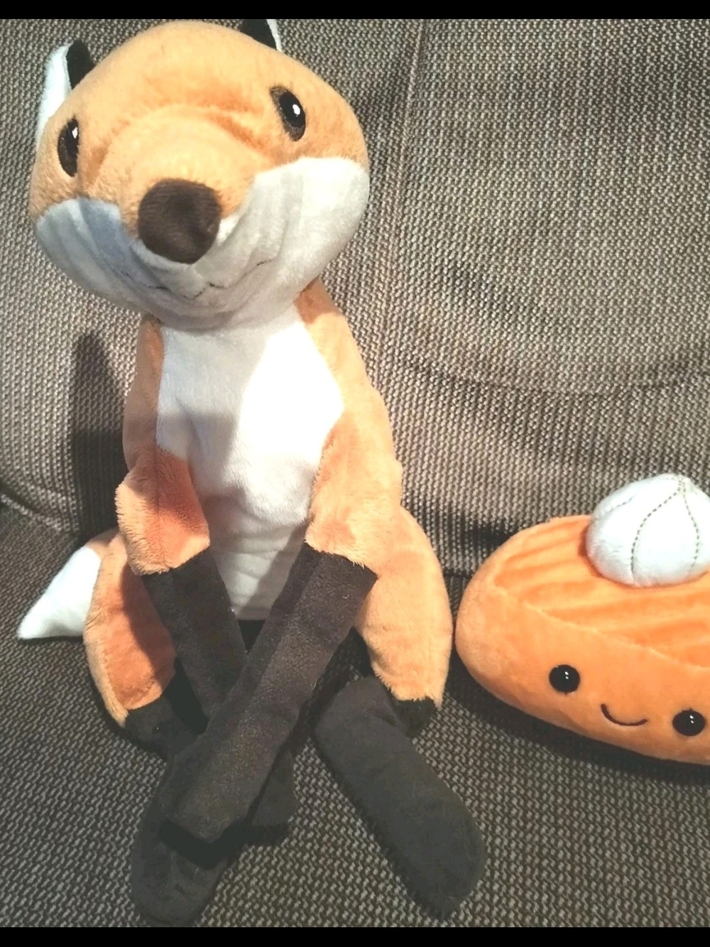 Plush Fox & Pumpkin Pie Dog Toys Set Of 2
